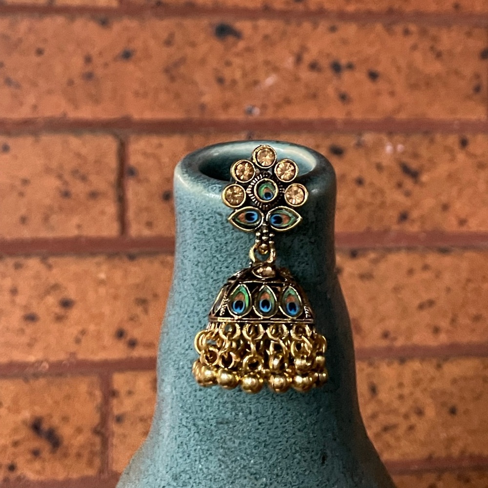 Elegant Peacock Bollywood Sityle Jhumka Earrings